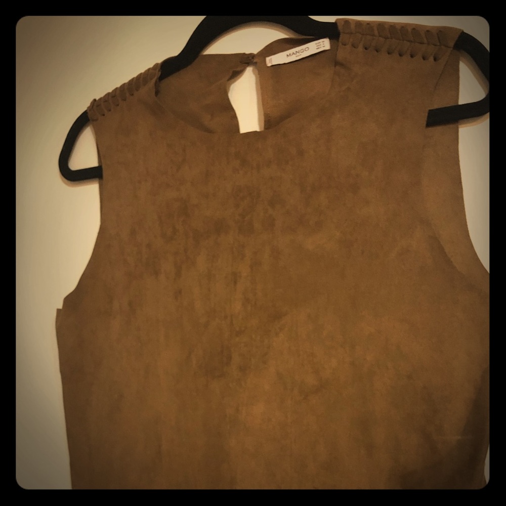 Suede sleeveless top